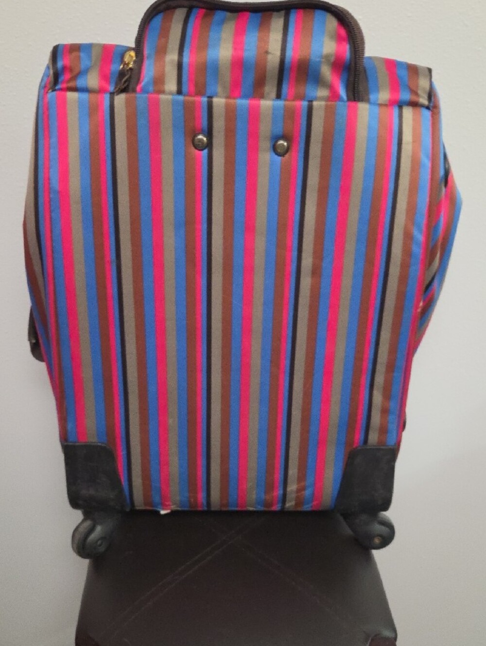 Bric's Striped Carry-On Roller Bag, Blue/Brown/Pink - Picture 5 of 7